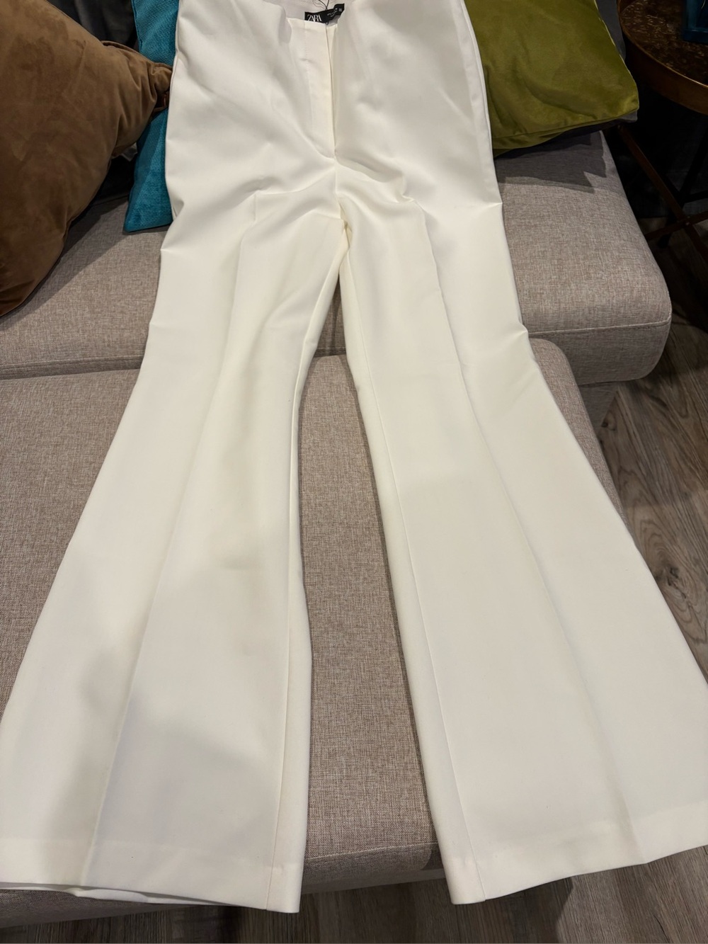 Zara Cream Flared Dress Pants